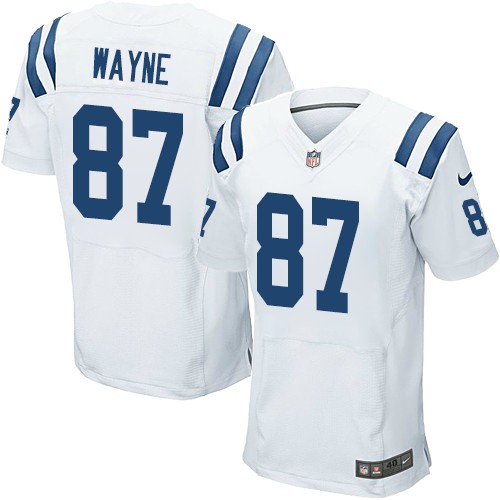 Men's Elite Reggie Wayne Nike Jersey White Road - #87 NFL Indianapolis Colts